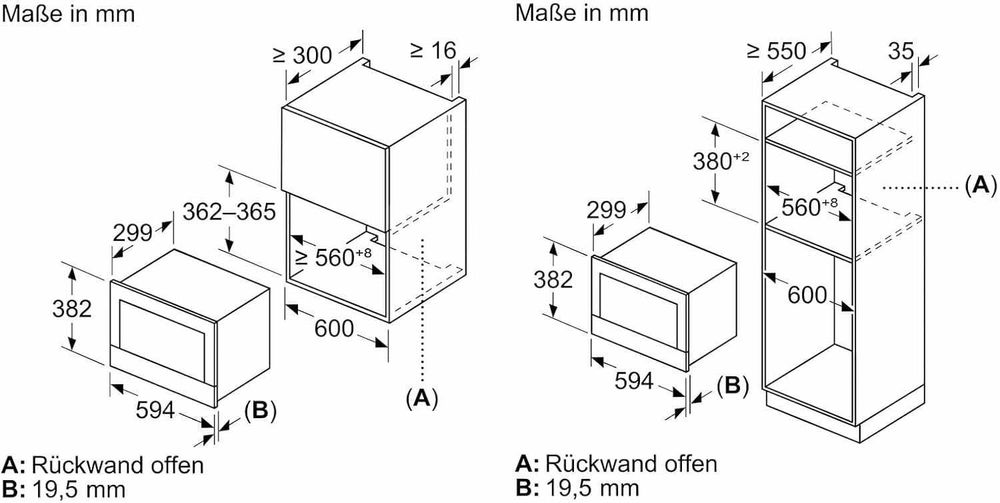 Микровълнова фурна за вграждане Bosch Serie 8 (BFL7221B1) 900W