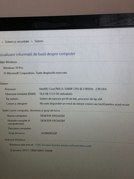 Vand pc unitate +monitor