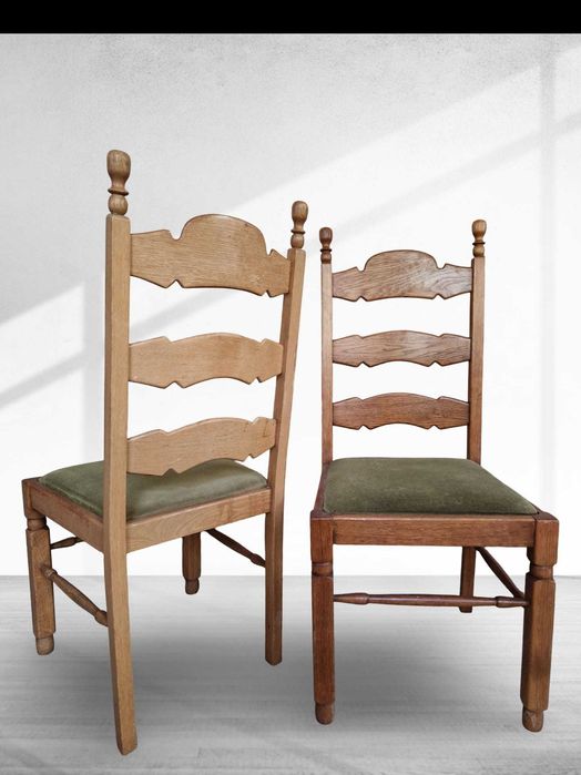 6 броя трапезни столове от масивен дъб