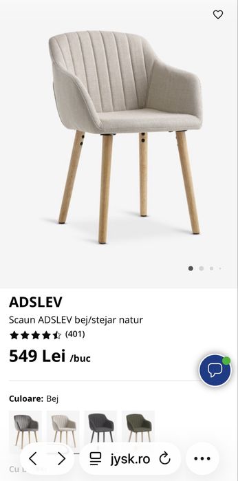 Vand scaun dining ADSLEV