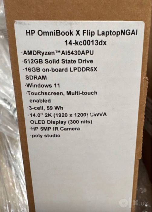 HP OmniBook X flip Ryzen Ai 5-430 16/512 х360 14 ips 2k Oled touch
