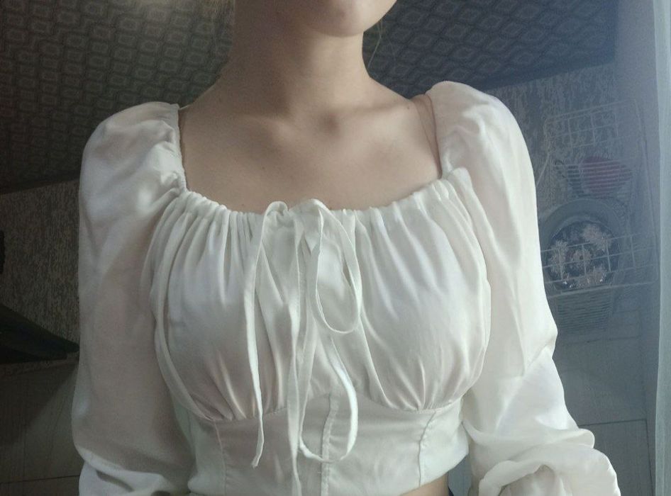 Новый белый топ рубашка + подарок