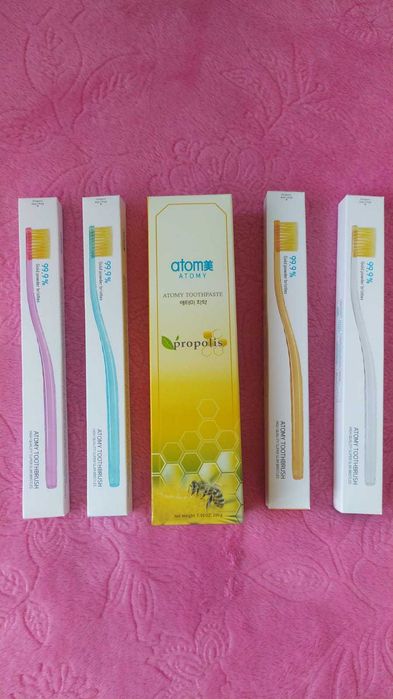 Зубные пасты, щётки Атоми