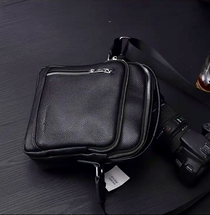 Мъжка изискана и луксозна кожена чанта /Черна естест•кожа -9% Промоция