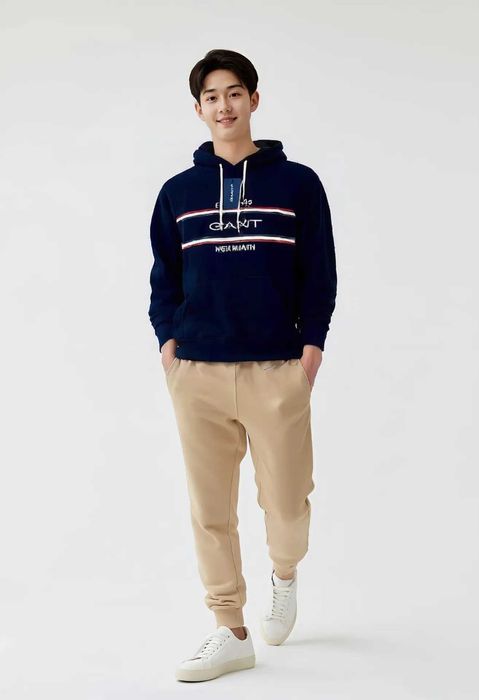 GANT Оригинална мъжка горница с качулка суитчър Hoodie Размер М НОВО