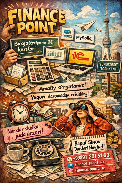 Buxgalteriya kurslari 1c Didox mysoliq