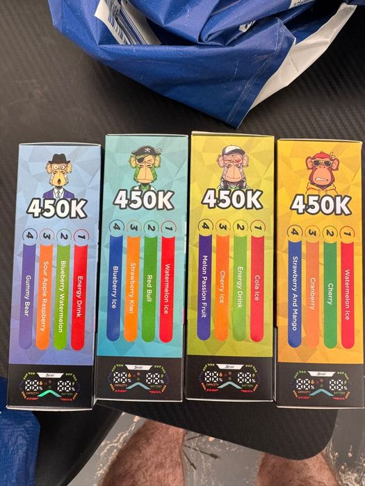 Vape 450000 pufuri cu 4 arome mixabile Bang Leader Redbull mult, selector gheata