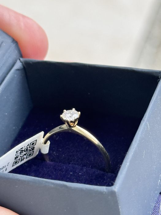 Inel Logodna 1.66 grame aur 14k + diamant 0.3 karate tw/si nou !