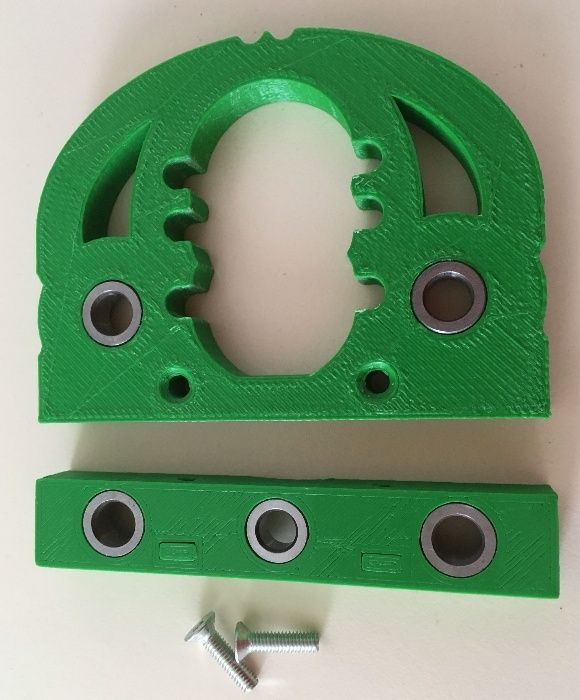 Sablon de mobila din plastic dur verde pentru minifix 15 si rafix 20