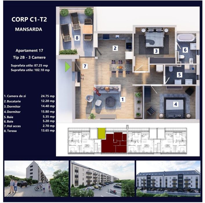 Apartamente noi cu 2 si 3 camere -Rasnov