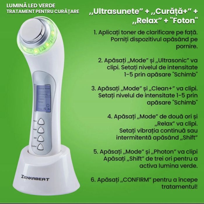 Aparat profesional pentru tratament curatare faciala completa