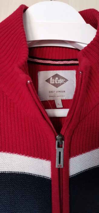 Pulover Cardigan bărbați Lee Cooper mărimea L roșu fermoar