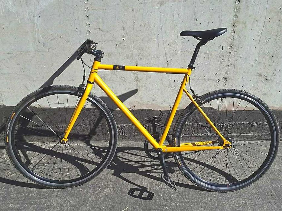 Градски велосипед Elops Single Speed 500, жълт, с ъпгрейди и нови гуми!