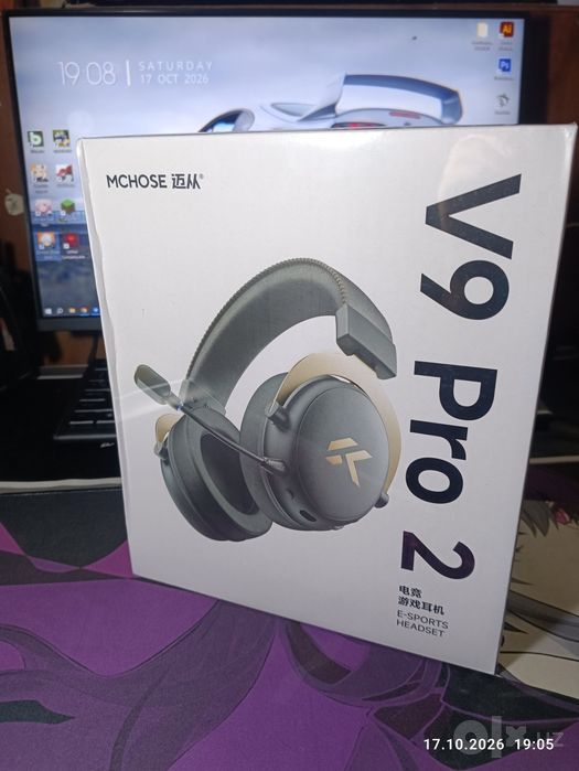 Игровые беспроводные наушники MCHOSE V9 Pro 2 (Black/Gold)