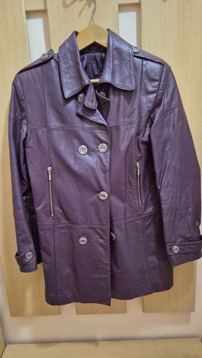 Кожено яке телешка кожа лилаво