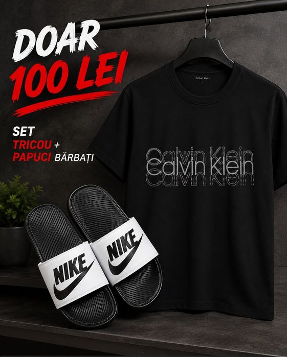 Set tricou și papuci barbati multe modele