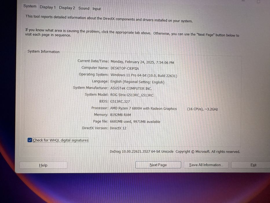 Vand laptop gaming rog strix