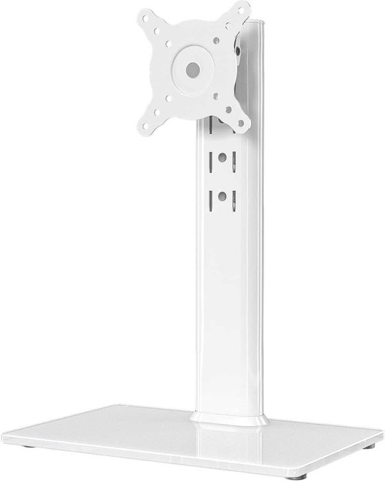 Suport monitor Hemudu, reglabil, pe stand sticla 13-32", alb
