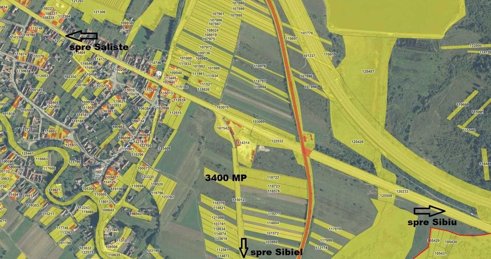 Vand teren 3400 mp - extravilan - deschidere 34 ml la drum asfaltat - Sacel - jud Sibiu