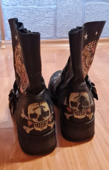 T'letisse#made in Italy# боти # естествена кожа # черепи#rock boots #