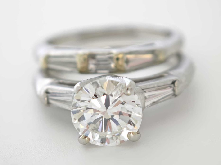 Inel aur platina cu diamante naturale 2ct si certificat gemologic