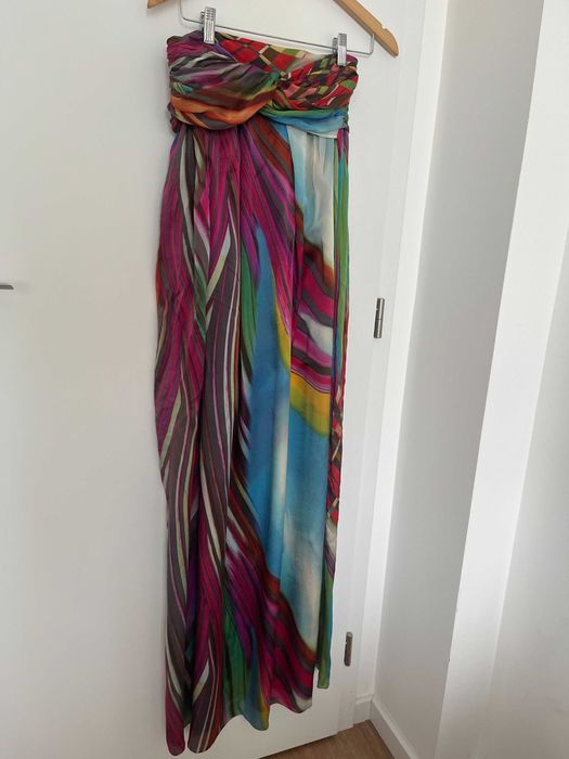 Дълга Рокля 100% коприна Шарена размер XS /S