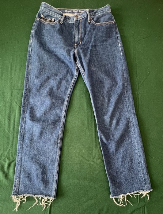 Blugi eleganti, bleumarin, de la Calvin klein Jeans, marimea 30x32, straight ankle, high-rise