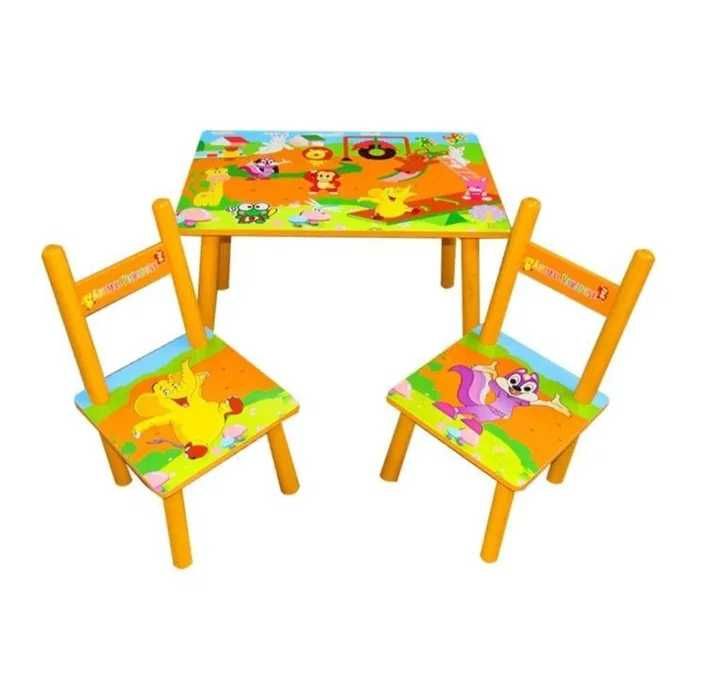 Masuta lemn cu 2 scaune pentru copii set stabil si rezistent