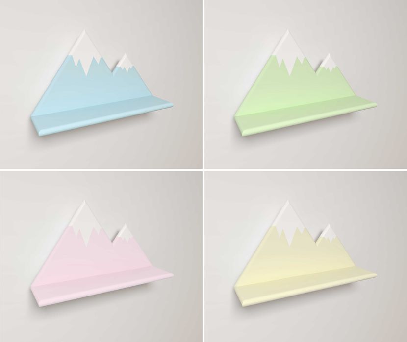 Ръчно изработено рафтче за детска стая "Планина" (етажерка)