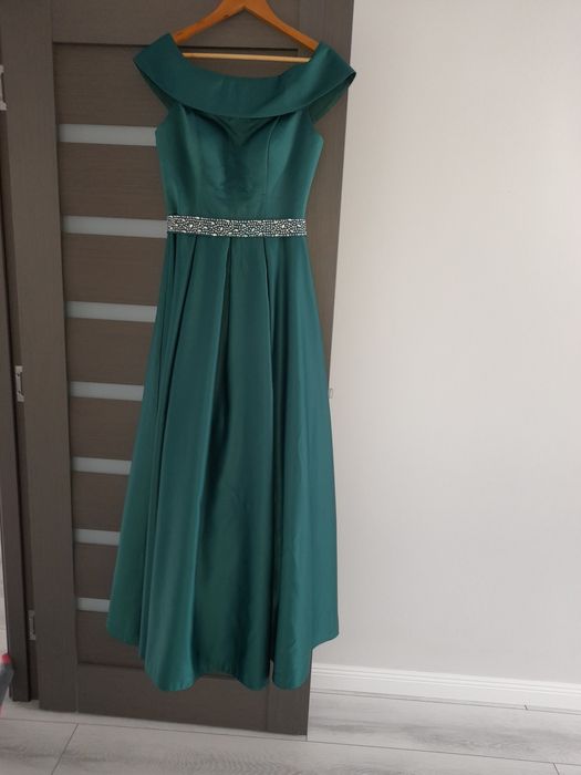 Rochie lunga culoare verde smarald
