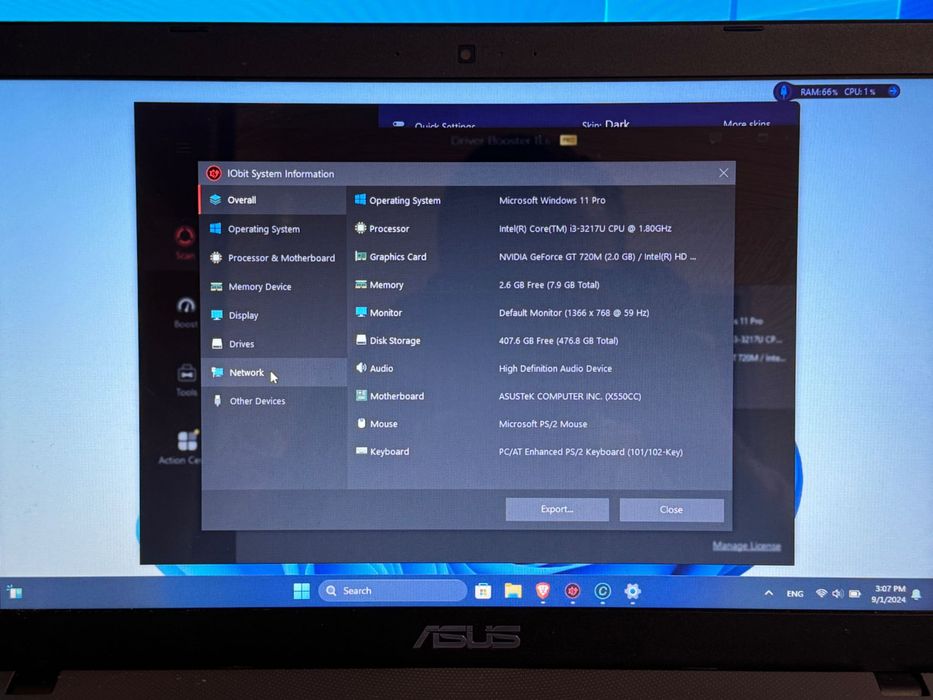 Asus X550CC-XX209,15.6",8GB, 1TB SSD, GeForce GT 720M, Intel® Core™ i3