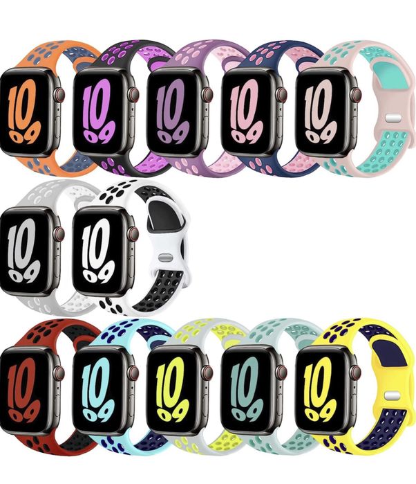 Curea Husa Folie TPU Gauri Pin Compatibila Ceas Apple Watch Seria 1-11
