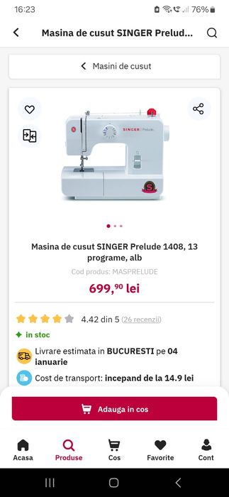 Masina SINGER Prelude de cusut