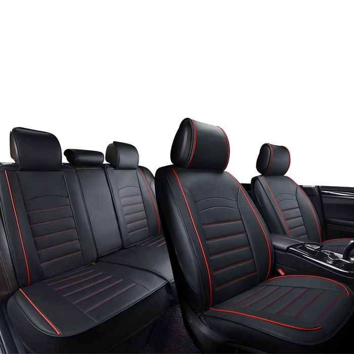 Луксозна кожена тапицерия за автомобил комплект 5бр. 2+3 калъфки