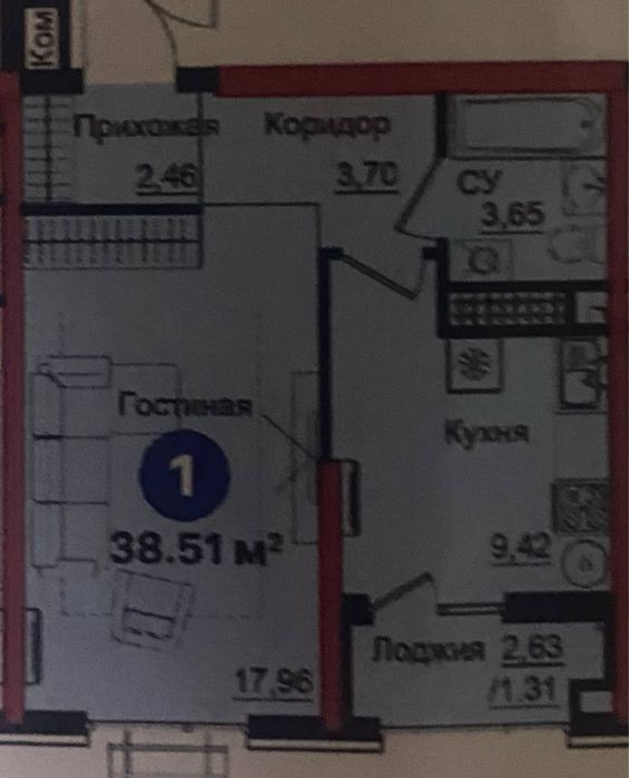 2 квартиры ЖК NRG Yangi Baxt 1/5/12 40 м2