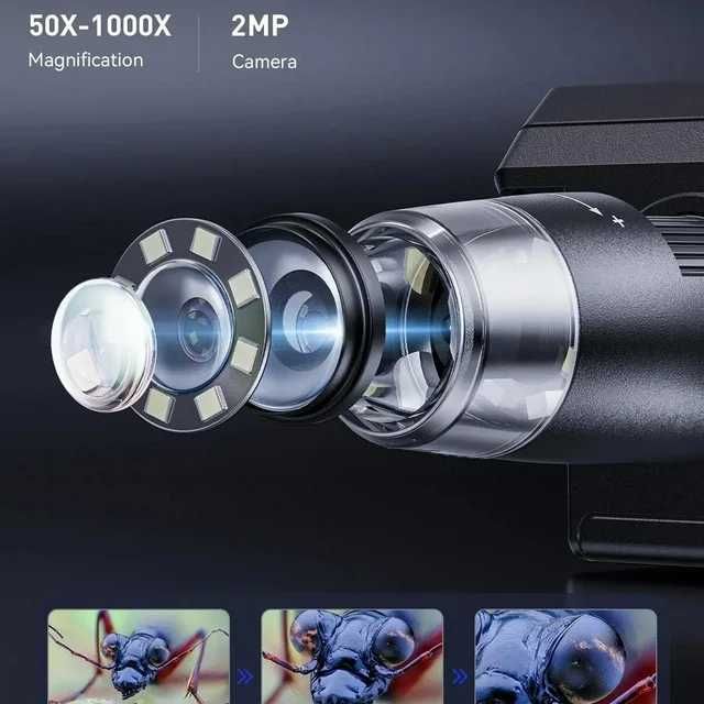 Цифров микроскоп 1000x 1080P 4.3 Inch електронен микроскоп Камера USB