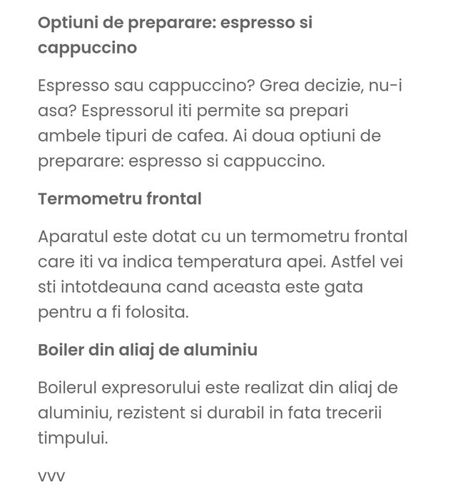 Espressor cafea Victronic VC3612, 800 W, 3.5 bar, 250 ml