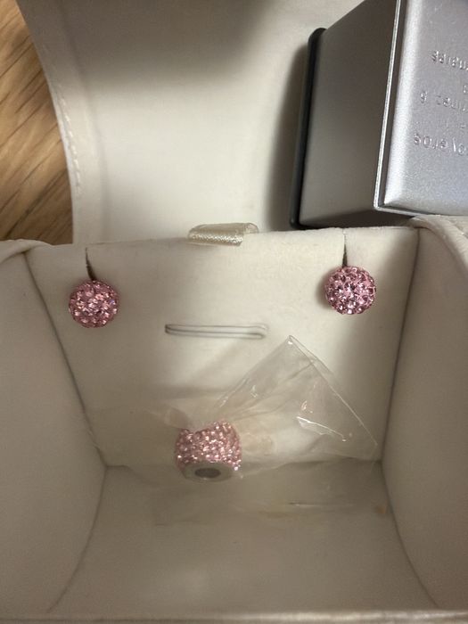 Cercei si pandantiv Oxette roz pave