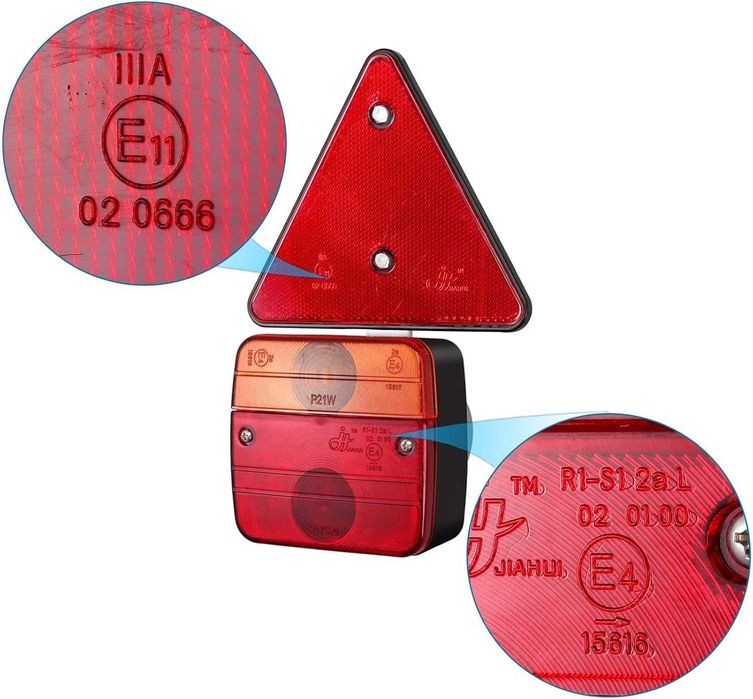 Комплект Магнитни Стопове за Ремарке 12V/24V с кабел 7 метра.