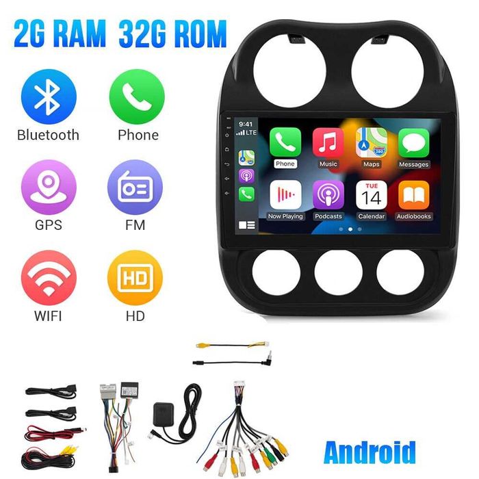 Мултимедия Двоен дин за Jeep Compass навигация Android за JEEP Patriot