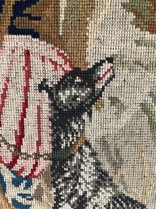 Tablou Goblen Vanator cu caine si soim