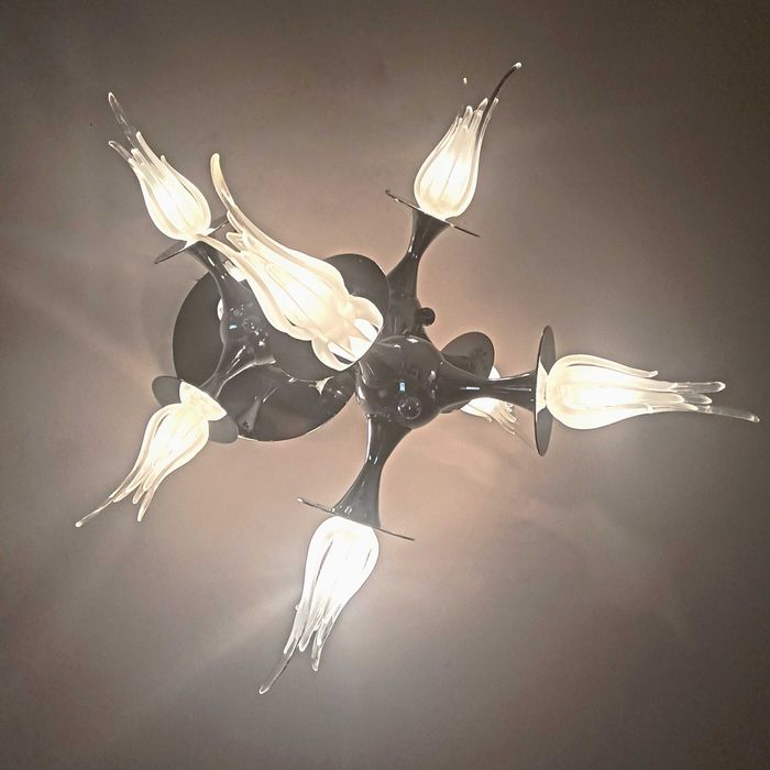 Lustra, Art Deco, Postmodern, Aureliano Toso, Murano Tulip, vintage