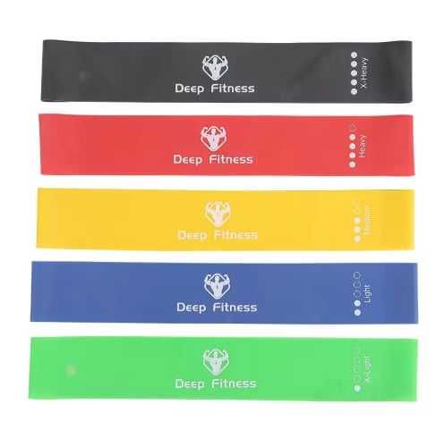 5 бр. Фитнес тренировъчни ластици с различна степен на тежест