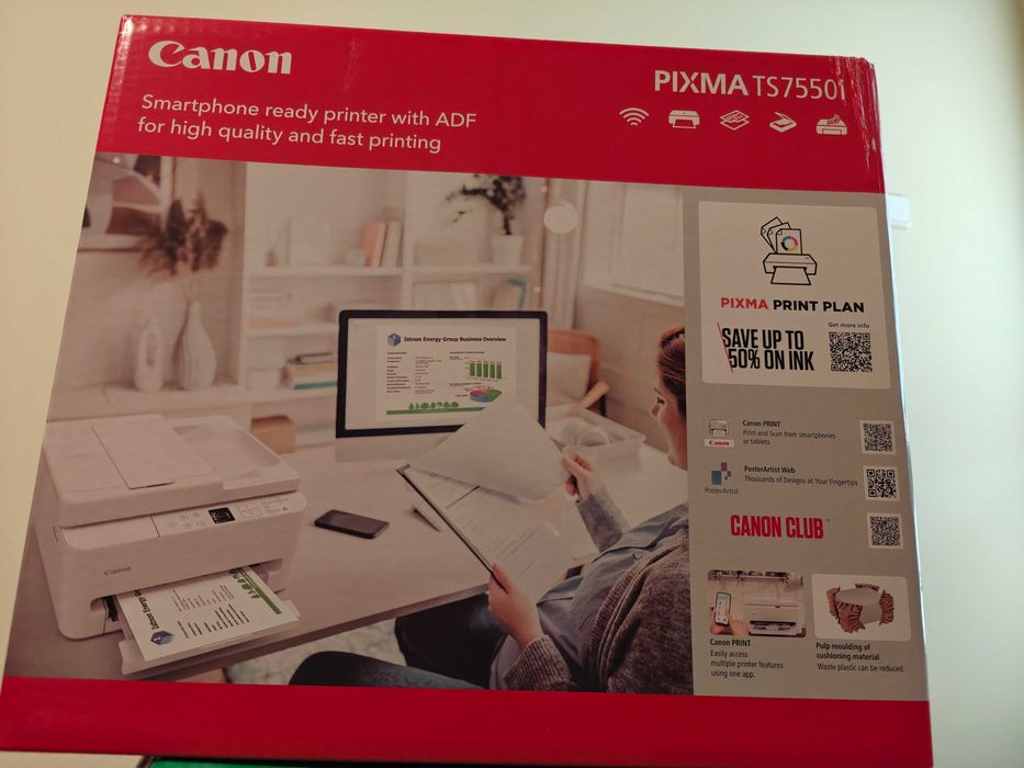 Мултифункционално устройство Canon PIXMA TS7550i, цветен принтер