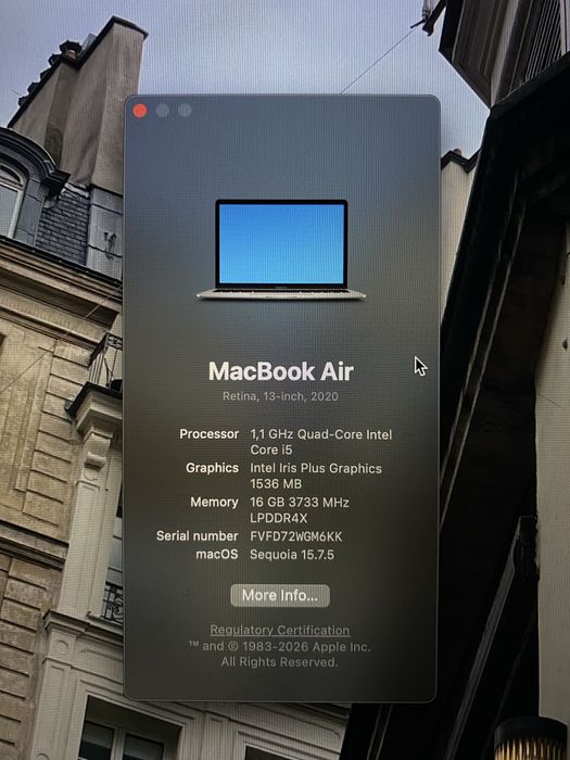 Macbook air 2020 16gb ram