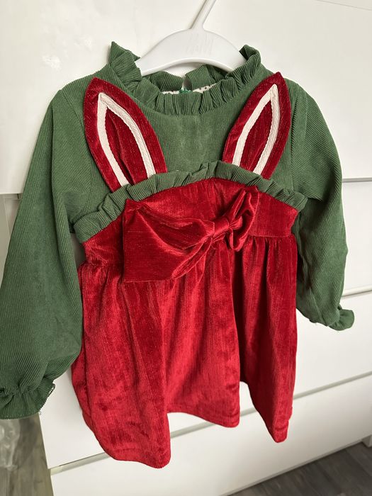 Коледна бебешка рокля 12-18м