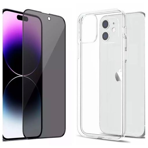 Iphone 14/15/16/17 PRO MAX PLUS Husa Tpu + Folie Sticla 11D/6D/PRIVACY