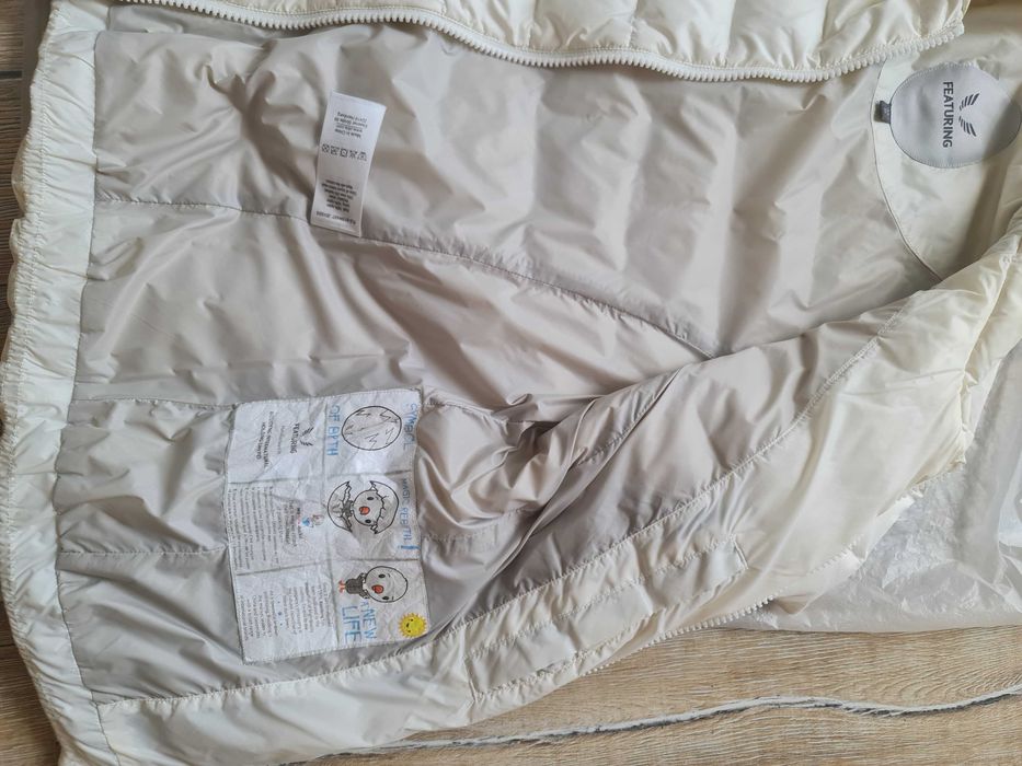 Есенно Дамско пухено яке FEATURING  бяло с къс ръкав XS - спортен лукс