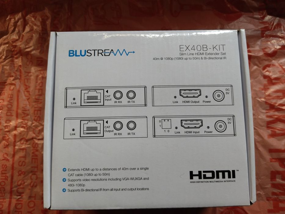 Blustream EX40B-KIT усилитель сигнала/Тонкий HDMI-удлинитель
