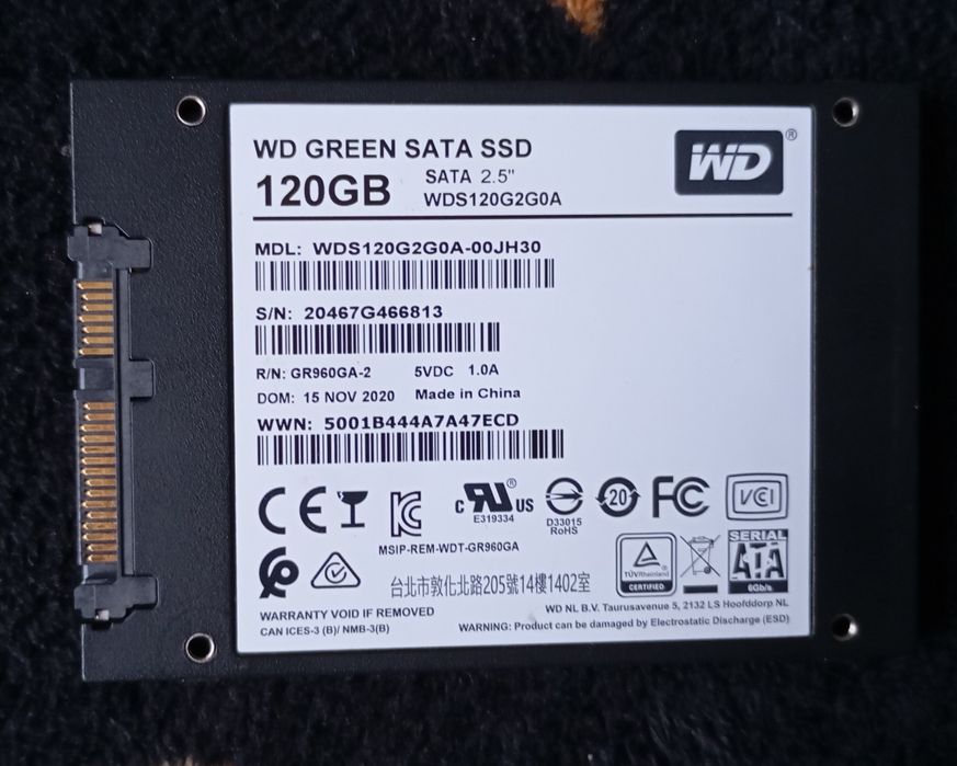 Ssd WD GREEN.  120gb